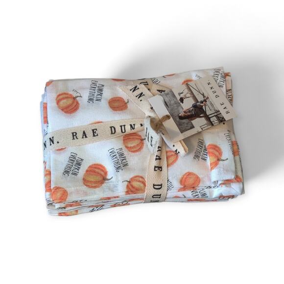 Rae Dunn Pumpkin Everything Cloth Thanksgiving Napkins Set of 8 - Picture 8 of 11